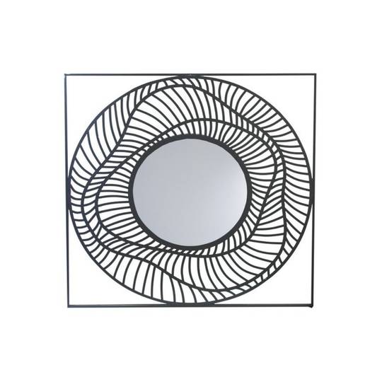 Charcoal Round Metal Mirror